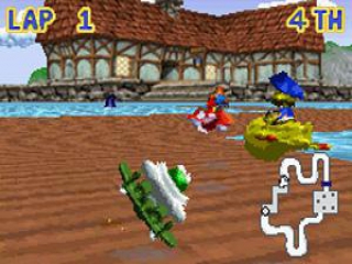 Characters from the entire <a href = https://www.mariogba.nl/gameboy-advance-spel-info.php?t=Banjo-Kazooie_Gruntys_Revenge target = _blank>Banjo Kazooie</a> series are racing each other in airplanes.