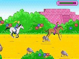 Les chevaux ont bien sûr leur place dans un jeu Barbie.