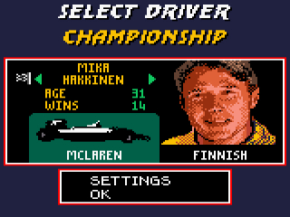 Speel als legendarische <a href = https://www.mariogba.nl/gameboy-advance-spel-info.php?t=F-1_Race target = _blank>F1</a> rijders, zoals Mika Hakkinen!