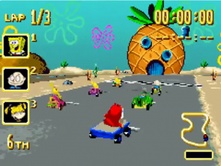 Nicktoons Racing heeft veel weg van <a href = https://www.mariogba.nl/gameboy-advance-spel-info.php?t=Mario_Kart_Super_Circuit target = _blank>Mario Kart</a>, maar dat maakt het niet minder leuk.