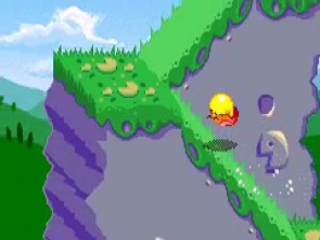 Et un clin d’œil à Sonic lorsque <a href = https://www.mariogba.nl/gameboy-advance-spel-info.php?t=Pac-Man target = _blank>Pac-Man</a> se roule en boule sur la colline.