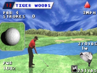 Play as famous characters, like Tiger Woods!